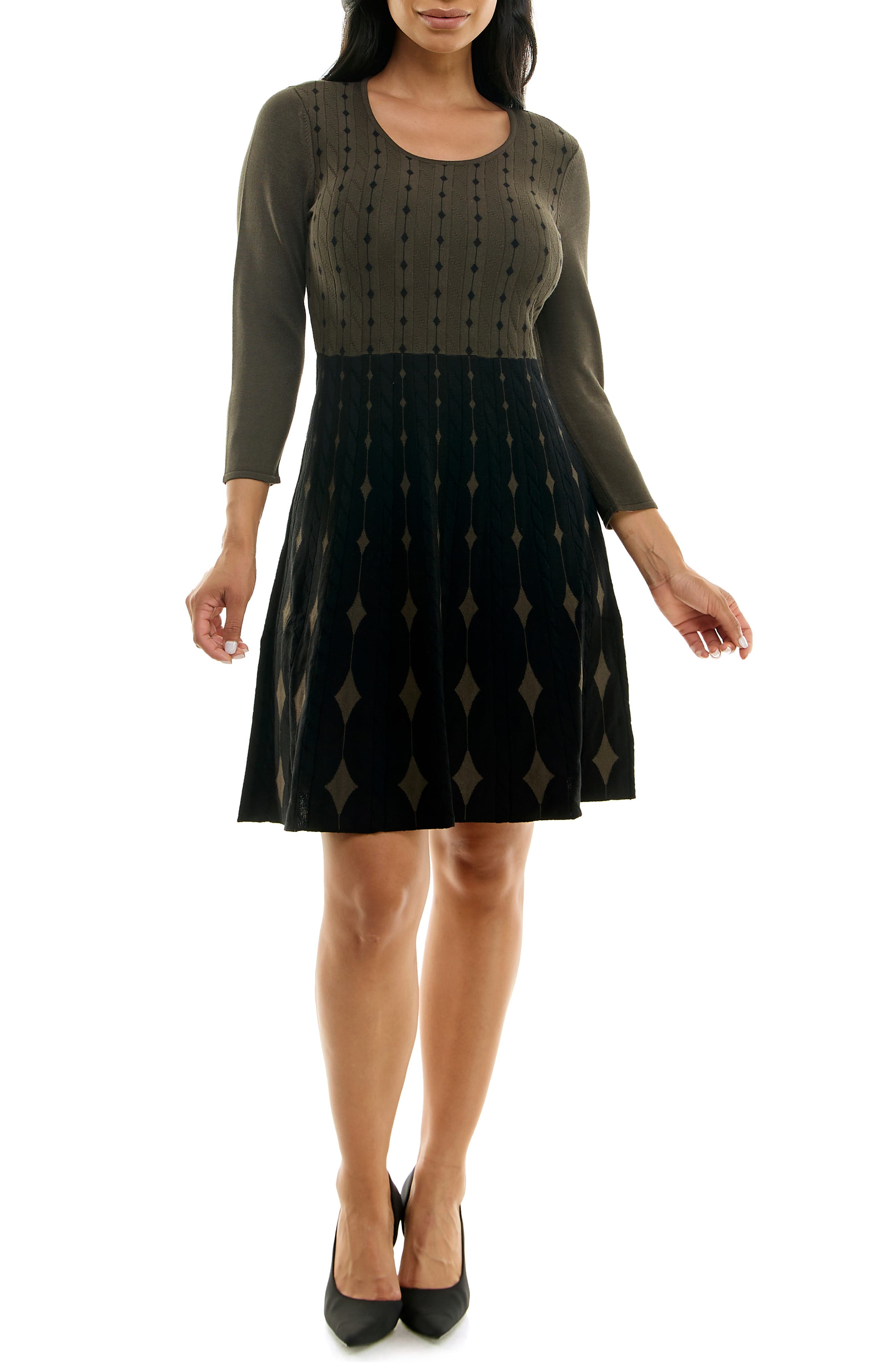 fit and flare sweater dress